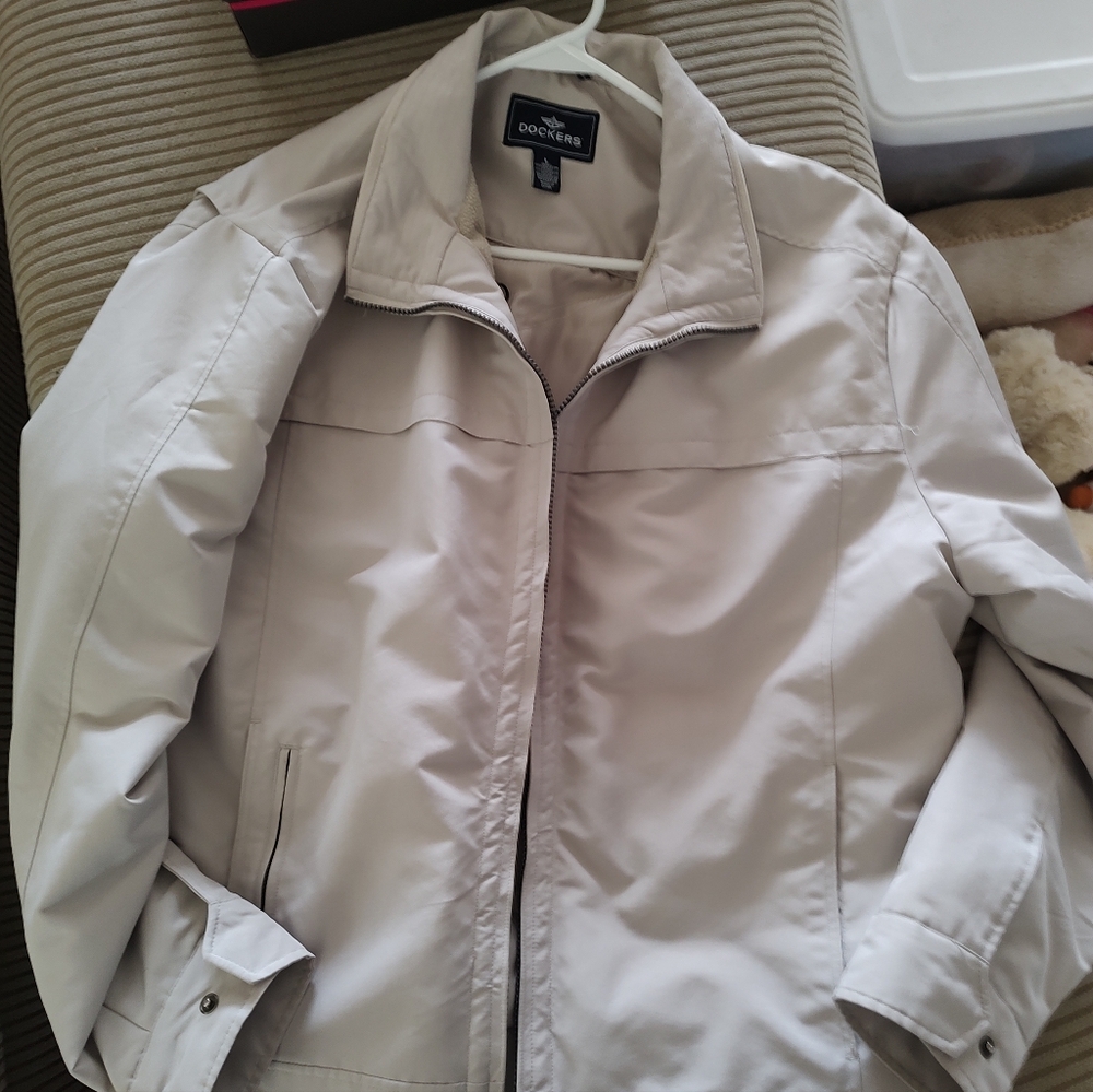 Vintage Dockers Men's Light Gray Utility Jacket